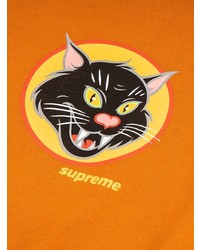 orange bedrucktes T-Shirt mit einem Rundhalsausschnitt von Supreme