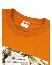 orange bedrucktes T-Shirt mit einem Rundhalsausschnitt von Supreme