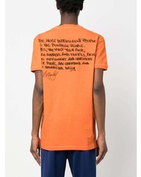 orange bedrucktes T-Shirt mit einem Rundhalsausschnitt von DSQUARED2