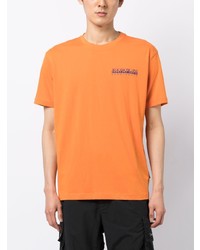 orange bedrucktes T-Shirt mit einem Rundhalsausschnitt von Napapijri