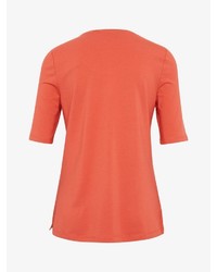 orange bedrucktes T-Shirt mit einem Rundhalsausschnitt von Bonita