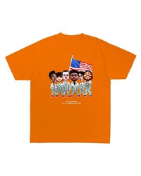 orange bedrucktes T-Shirt mit einem Rundhalsausschnitt von Brockhampton