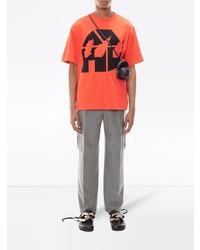 orange bedrucktes T-Shirt mit einem Rundhalsausschnitt von JW Anderson