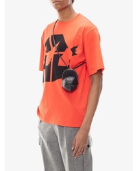 orange bedrucktes T-Shirt mit einem Rundhalsausschnitt von JW Anderson