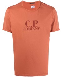 orange bedrucktes T-Shirt mit einem Rundhalsausschnitt von C.P. Company