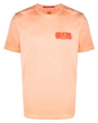 orange bedrucktes T-Shirt mit einem Rundhalsausschnitt von C.P. Company