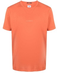 orange bedrucktes T-Shirt mit einem Rundhalsausschnitt von C.P. Company