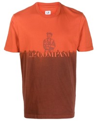 orange bedrucktes T-Shirt mit einem Rundhalsausschnitt von C.P. Company