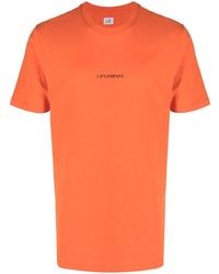 orange bedrucktes T-Shirt mit einem Rundhalsausschnitt von C.P. Company