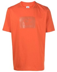 orange bedrucktes T-Shirt mit einem Rundhalsausschnitt von C.P. Company