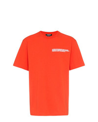 orange bedrucktes T-Shirt mit einem Rundhalsausschnitt von Calvin Klein 205W39nyc