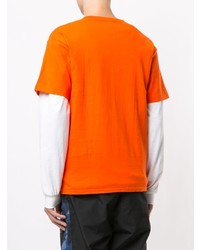 orange bedrucktes T-Shirt mit einem Rundhalsausschnitt von A Bathing Ape