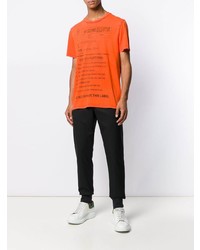 orange bedrucktes T-Shirt mit einem Rundhalsausschnitt von Moschino