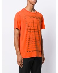 orange bedrucktes T-Shirt mit einem Rundhalsausschnitt von Moschino