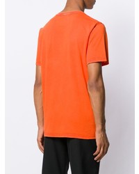 orange bedrucktes T-Shirt mit einem Rundhalsausschnitt von Moschino