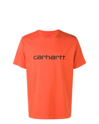 orange bedrucktes T-Shirt mit einem Rundhalsausschnitt von Carhartt Heritage