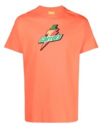 orange bedrucktes T-Shirt mit einem Rundhalsausschnitt von Carrots