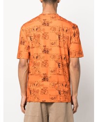 orange bedrucktes T-Shirt mit einem Rundhalsausschnitt von Moschino