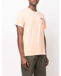 orange bedrucktes T-Shirt mit einem Rundhalsausschnitt von Barbour