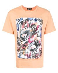 orange bedrucktes T-Shirt mit einem Rundhalsausschnitt von Comme des Garcons Homme Deux