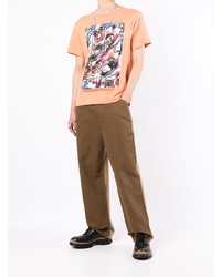 orange bedrucktes T-Shirt mit einem Rundhalsausschnitt von Comme des Garcons Homme Deux