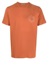 orange bedrucktes T-Shirt mit einem Rundhalsausschnitt von Corneliani