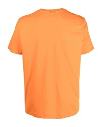 orange bedrucktes T-Shirt mit einem Rundhalsausschnitt von Parajumpers