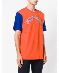 orange bedrucktes T-Shirt mit einem Rundhalsausschnitt von Champion