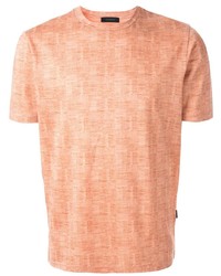 orange bedrucktes T-Shirt mit einem Rundhalsausschnitt von D'urban