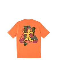 orange bedrucktes T-Shirt mit einem Rundhalsausschnitt von Palace