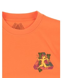 orange bedrucktes T-Shirt mit einem Rundhalsausschnitt von Palace