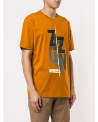 orange bedrucktes T-Shirt mit einem Rundhalsausschnitt von Ermenegildo Zegna