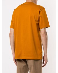 orange bedrucktes T-Shirt mit einem Rundhalsausschnitt von Ermenegildo Zegna