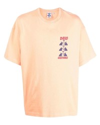 orange bedrucktes T-Shirt mit einem Rundhalsausschnitt von Deus Ex Machina
