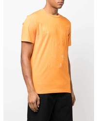 orange bedrucktes T-Shirt mit einem Rundhalsausschnitt von Moschino