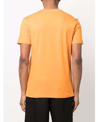 orange bedrucktes T-Shirt mit einem Rundhalsausschnitt von Moschino