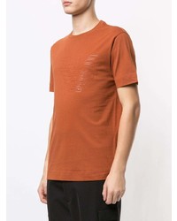 orange bedrucktes T-Shirt mit einem Rundhalsausschnitt von Emporio Armani