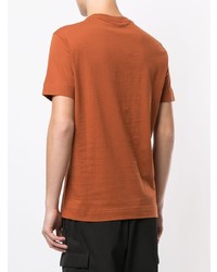 orange bedrucktes T-Shirt mit einem Rundhalsausschnitt von Emporio Armani