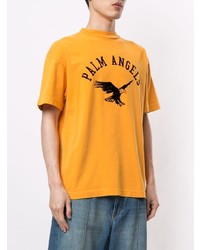 orange bedrucktes T-Shirt mit einem Rundhalsausschnitt von Palm Angels