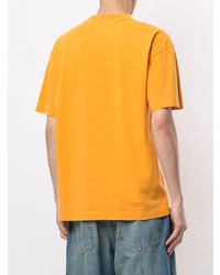 orange bedrucktes T-Shirt mit einem Rundhalsausschnitt von Palm Angels