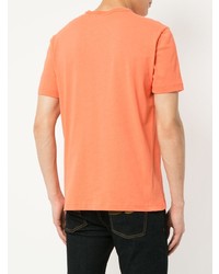 orange bedrucktes T-Shirt mit einem Rundhalsausschnitt von Champion