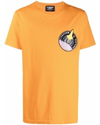 orange bedrucktes T-Shirt mit einem Rundhalsausschnitt von Enterprise Japan
