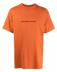 orange bedrucktes T-Shirt mit einem Rundhalsausschnitt von F.A.M.T.