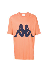 orange bedrucktes T-Shirt mit einem Rundhalsausschnitt von Faith Connexion