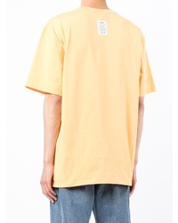 orange bedrucktes T-Shirt mit einem Rundhalsausschnitt von MSGM