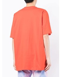 orange bedrucktes T-Shirt mit einem Rundhalsausschnitt von MSGM