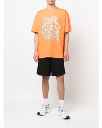 orange bedrucktes T-Shirt mit einem Rundhalsausschnitt von MSGM