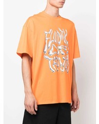 orange bedrucktes T-Shirt mit einem Rundhalsausschnitt von MSGM