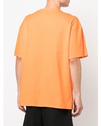 orange bedrucktes T-Shirt mit einem Rundhalsausschnitt von MSGM