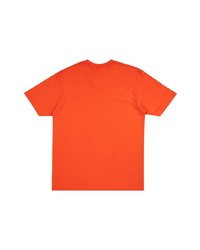 orange bedrucktes T-Shirt mit einem Rundhalsausschnitt von Supreme